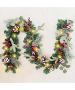 WANNA-CUL 6ft Pre-Lit Christmas Garland Red White 30 LED Battery Operated - €8,41 EUR