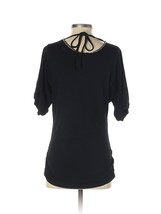 Alberto Makali Women Short Sleeve Scoop Neckline Black Boho Top Blouse Size S - £30.81 GBP