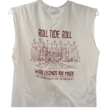 VTG Alabama Crimson Roll Tide Sleeveless Cut White T Shirt Size Medium - £27.14 GBP