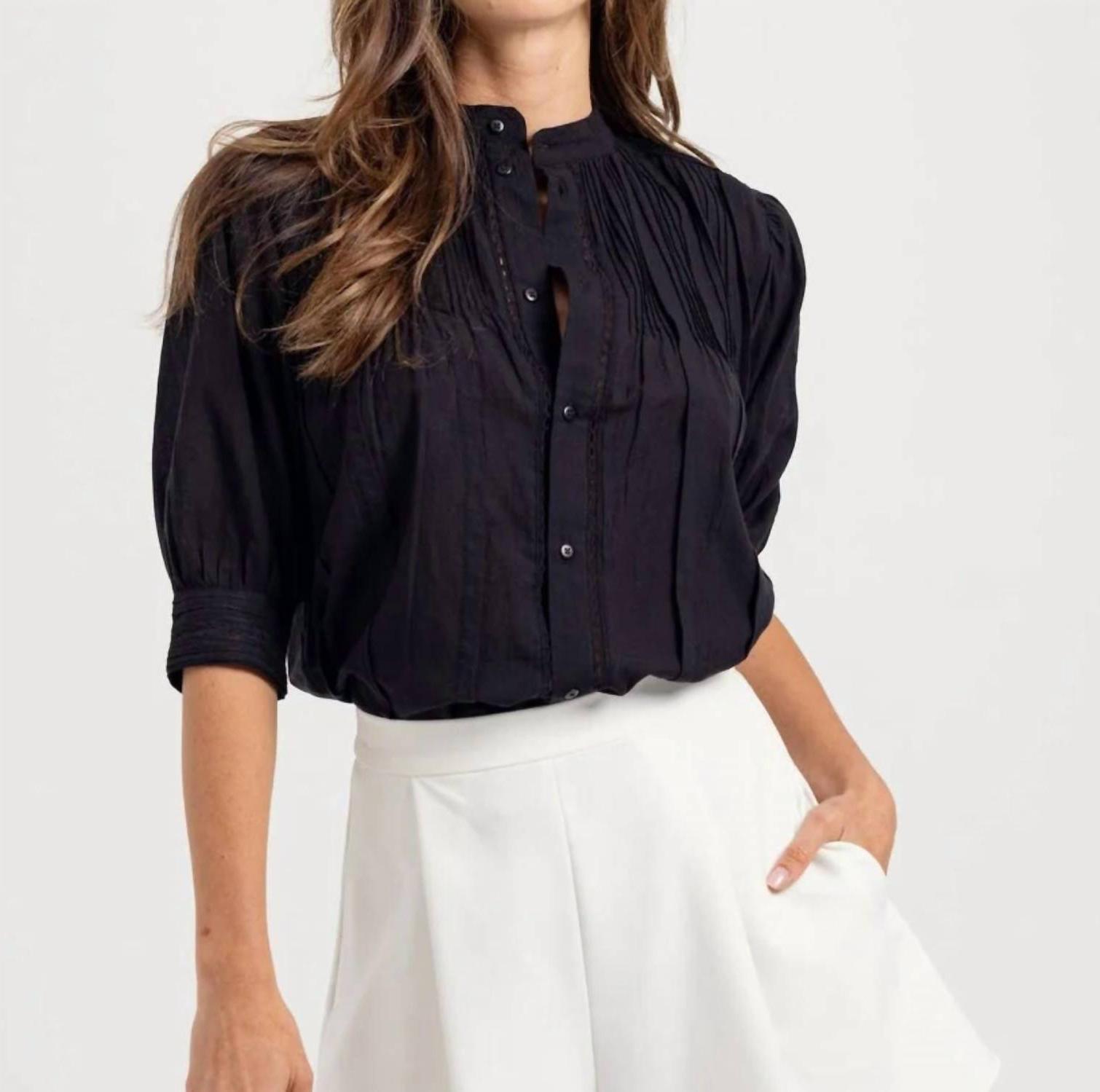 Sundays Scarlett Button Shirt Black - $105.00