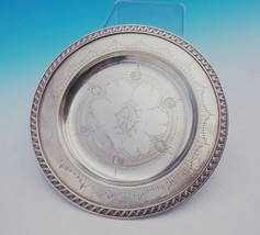 Gorham Sterling Silver Card Tray Zigzag Ribbon Border BC w/ Shell Design (#3539) - £467.24 GBP