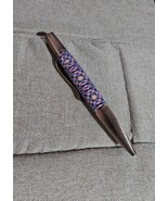 Refillable Polymer Clay Pen, Antique Copper Accents, Floral Pattern, Blu... - $124.99