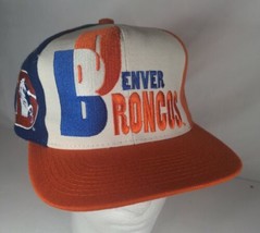Vintage 90s Pro Line Authentic Denver Broncos Hat Snapback Spell Out Logo - $46.99