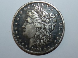 Antique 1891 Morgan Silver Dollar, Good Condition, D 37 mm - £144.92 GBP