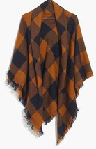 Madewell J.Crew Blanket Scarf Shawl Buffalo Check &quot;Billy Buffalo Golden ... - $18.99