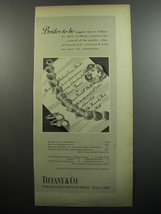 1952 Tiffany &amp; Co. Ad - Bracelet, Brooch, Rings, Wedding Invitations - $18.49