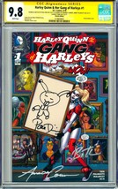 CGC SS 9.8 Harley Quinn #1 Signed X4 Original Art Sketch Paul Dini Bruce... - $494.99