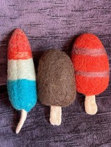 Lot of Small Felted Wool Stuffed Red White Blue Bomb Chocolate Fudge Pop &amp; Red - £8.87 GBP