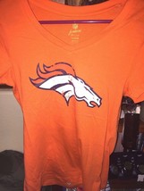 NFL 2024 NEW Denver Broncos Shirt Raglan Blouse V NECK JUNIORS LARGE 11/13 - $24.29