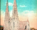 S.Patrick&#39;s Cathedral New York Ny Nyc Unp Non Usato DB Cartolina B2 - £3.20 GBP