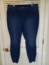 Duluth Trading Co Crop Dark Denim Jeans Size 20W Regular Slim Ankle Stretch - £18.83 GBP