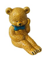 Danbury Mint Teddy Bear Figurine anthropomorphic fine bone china cub Bow Tie vtg - £15.53 GBP