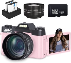 Digital Cameras For Photography, A 4K Youtube Vlogging, And Two Batteries. - £102.69 GBP
