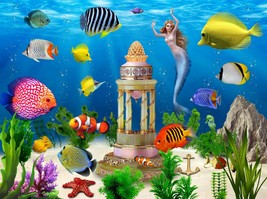 mermaid puzzle Sea underwater marine Jigsaw puzzle 500 pieces boardgame - $39.90