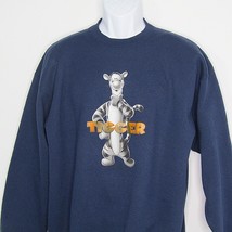 Vintage 90&#39;s Disney Store TIGGER Sweatshirt Crewneck Blue Men&#39;s Size Large - $36.86
