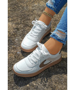 Coffee PU Leather Lace Up Sneakers - $699.90 MXN