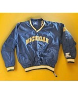 Vintage 90s Michigan Wolverines Starter Pullover Windbreaker Lined Jacke... - $740.37 MXN