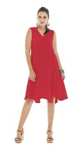 Oh My Gauze! 2 L/XL Tabasco Crimson Red Dress Sleeveless Lagenlook Ruffl... - $33.66