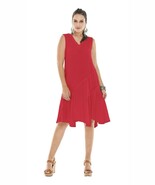 Oh My Gauze! 2 L/XL Tabasco Crimson Red Dress Sleeveless Lagenlook Ruffl... - $46.18 CAD