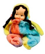 Vintage Rubber Faced Plush Doll Color Block Floppy 10 inch Stuffed Toy OOAK - £14.89 GBP