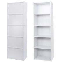 5 Tier White Bookcase Bookshelf Storage Wall Shelf Organizer for Living ... - $64.99