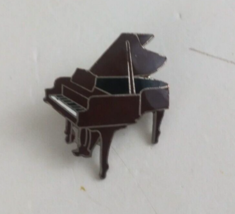 Brown Grand Piano Enamel Lapel Hat Pin - £5.80 GBP
