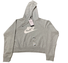 Nike Women&#39;s Sportswear Essential Cropped Hoodie - Gray - XL - $52.47