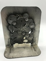 Signed Metzke Pewter Sand Dollar Vintage Ocean Shell Metal Bookend Décor  - £14.38 GBP