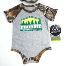 Realtree Shirt Bib Baby 6 9 12 m Gift Set Gray Camo Unisex Active Wilderness - £12.80 GBP