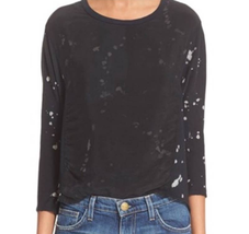 Current Elliott The Boxy Dolman Sleeve Tee in Black Ink Blot Women&#39;s Size 0 - £29.34 GBP