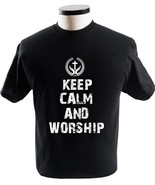 Keep Calm And Worship Jesus Our God Christianity T Shirt Religion T-Shirts - $16.95 - $33.95
