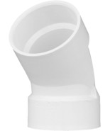 Charlotte Pipe 3 in. PVC DWV Schedule 40 Hub x Hub 45-Degree Fitting Elb... - $9.45 CAD