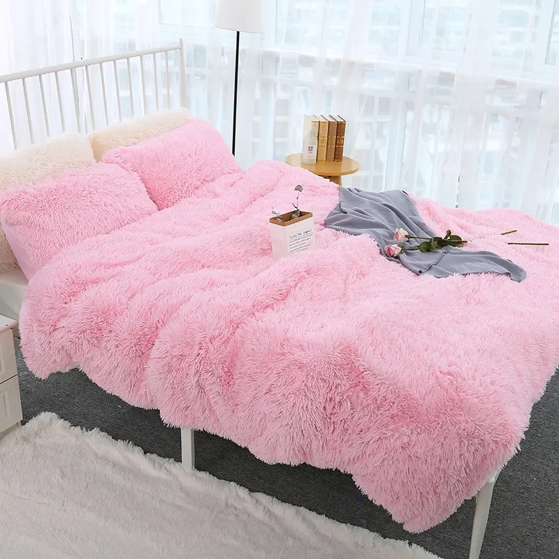 Hrow blanket plush fluffy faux fur bed cover comfortable sheet decoration home blankets thumb200
