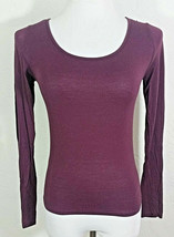 Aeropostale Juniors Top Small Brown Geometric Cut Out Sheer Back Long Sleeve  - $9.99