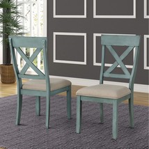 Roundhill Furniture Prato Two-Tone Wood Cross Back Upholstered Dining Chairs, Se - £251.05 GBP