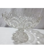 Vtg LE Smith Compote Moon &amp; Stars Clear Glass Pedestal Fruit Bowl Candy ... - $35.00