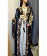 Women&#39;s Kaftan Moroccan New Handmade Dubai Abaya Farasha Dress Fancy Bea... - $126.25 CAD