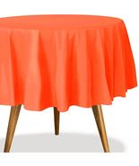 Party Dimensions 84-Inch Plastic Round Tablecover, Full, Orange - $1.42