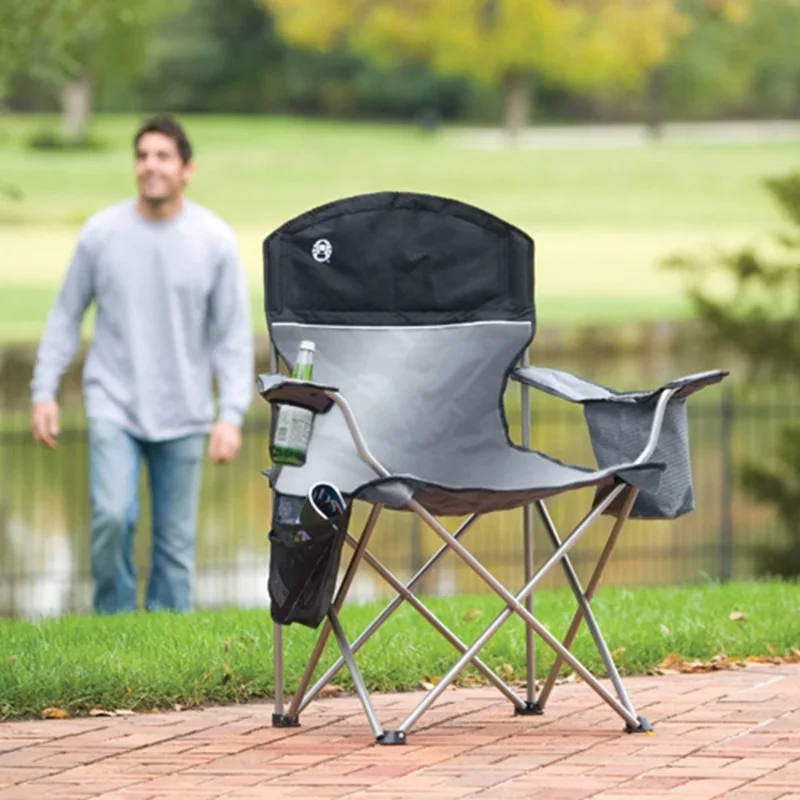 Coleman Portable Camping Quad Chair with 4-Can Cooler camping chairs  outdoor - £52.33 GBP