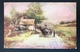 Antique Postcard HAYING TIME 1903 R Hill Horses &amp; Cart Hay Harvest Farm - £5.46 GBP