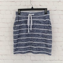 Market &amp; Spruce Skirt Womens Small Blue White Striped Drawstring Pockets... - $19.99