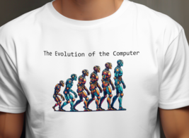 &quot;The Evolution of the Computer T-Shirt - Futuristic Robot Graphic Tee for Tech E - $18.80+