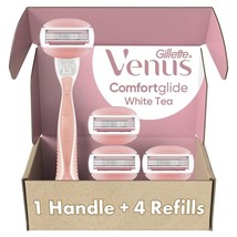 Gillette Venus ComfortGlide White Tea Women&#39;s Razor 1 Handle + 4 Blade R... - $24.00