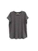 Women’s Madewell Navy And White Striped Linen Blend Shirt Size Medium  - £17.69 GBP