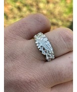 0.50 KT Rotondo Diamanti Finti Pepite Fede Nuziale 14K Placcato Oro Bianco - €89,16 EUR