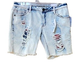 Rue21 Distressed Shorts Denim Girls, Light Wash American Flag Girls Shorts, - £10.36 GBP