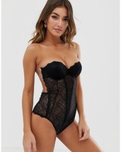 FASHION FORMS Lace Backless Strapless Bodysuit in Black (ff3) - £22.15 GBP