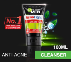 1 X Garnier Men Acnofight Anti-Acne Scrub In Foam Cleanser (Single) 100ML  - $16.90