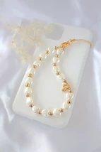 18K Custom Initial | Heart Pearls Beaded Lanyard - I - $702.26 MXN