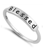 BLESSED Ring Size 7 Engraved Band Solid 925 Sterling Silver - $17.99